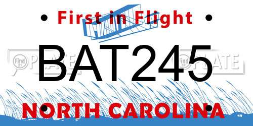 BAT245 North Carolina License Plate