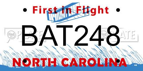 BAT248 North Carolina License Plate