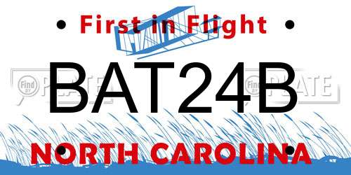 BAT24B North Carolina License Plate