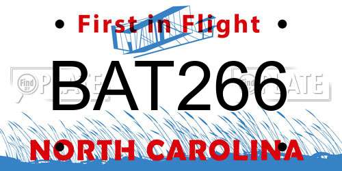 BAT266 North Carolina License Plate
