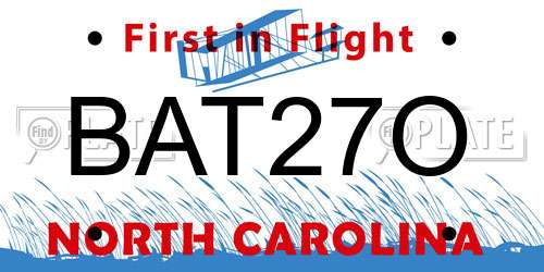BAT27O North Carolina License Plate