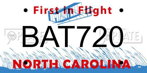 BAT720 North Carolina License Plate
