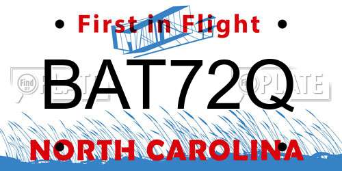 BAT72Q North Carolina License Plate