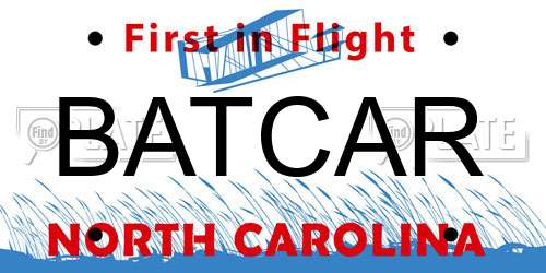 BATCAR North Carolina License Plate