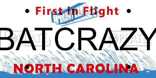 BATCRAZY North Carolina License Plate