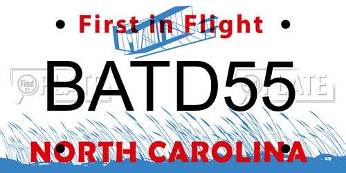 BATD55 North Carolina License Plate