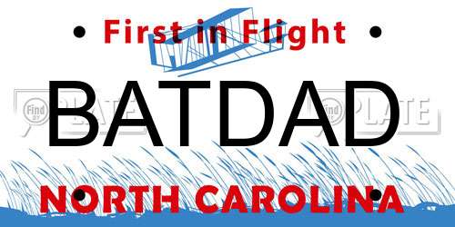 BATDAD North Carolina License Plate