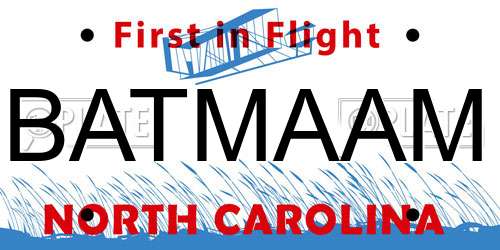 BATMAAM North Carolina License Plate
