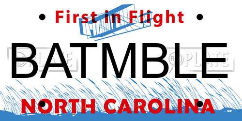 BATMBLE North Carolina License Plate