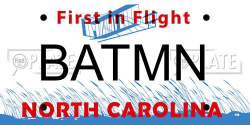 BATMN North Carolina License Plate