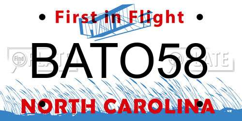 BATO58 North Carolina License Plate
