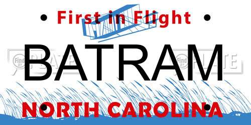 BATRAM North Carolina License Plate
