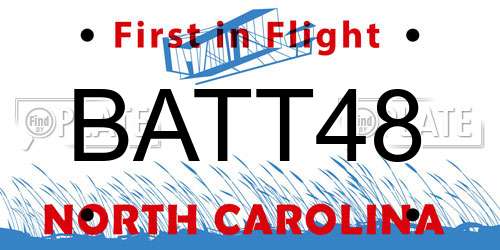 BATT48 North Carolina License Plate