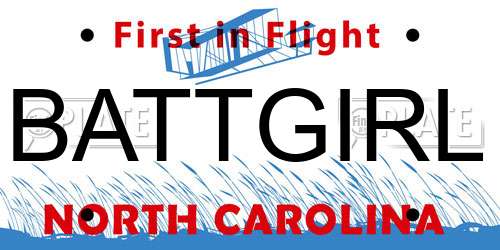 BATTGIRL North Carolina License Plate
