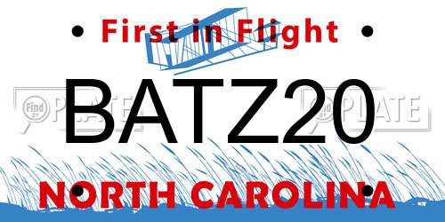 BATZ20 North Carolina License Plate