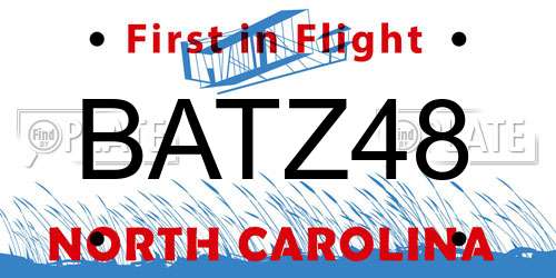 BATZ48 North Carolina License Plate