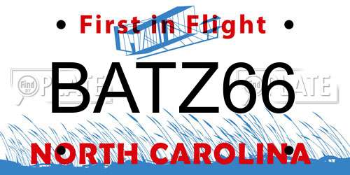 BATZ66 North Carolina License Plate