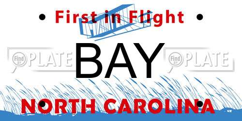 BAY North Carolina License Plate