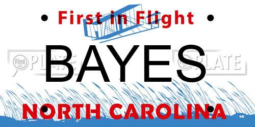 BAYES North Carolina License Plate