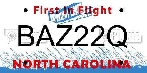 BAZ22Q North Carolina License Plate