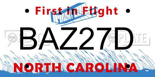 BAZ27D North Carolina License Plate