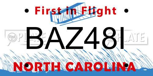 BAZ48I North Carolina License Plate