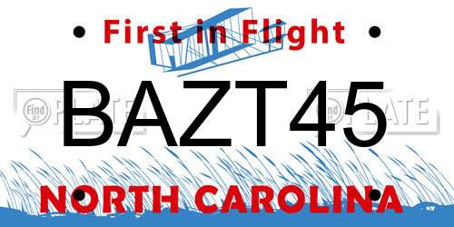 BAZT45 North Carolina License Plate