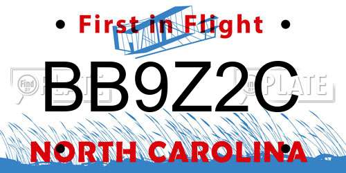 BB9Z2C North Carolina License Plate