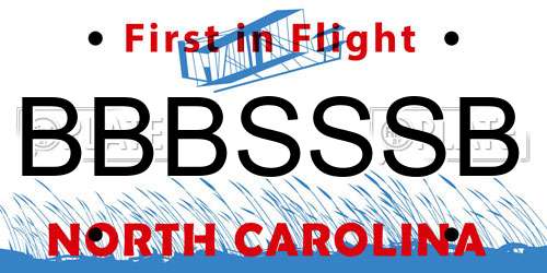 BBBSSSB North Carolina License Plate