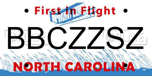 BBCZZSZ North Carolina License Plate