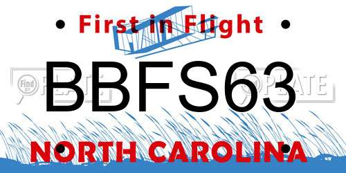 BBFS63 North Carolina License Plate