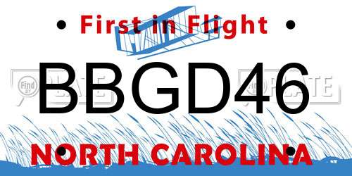 BBGD46 North Carolina License Plate