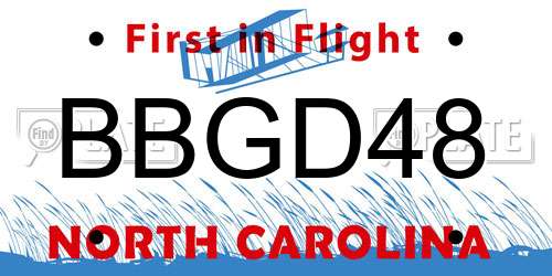 BBGD48 North Carolina License Plate