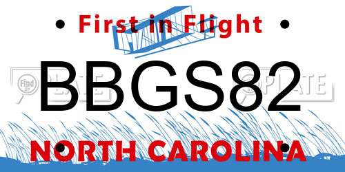 BBGS82 North Carolina License Plate