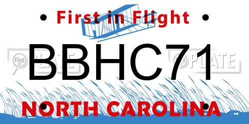 BBHC71 North Carolina License Plate