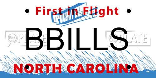 BBILLS North Carolina License Plate
