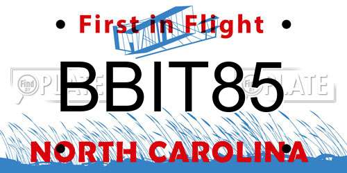 BBIT85 North Carolina License Plate