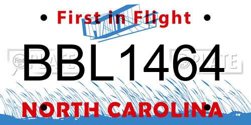 BBL1464 North Carolina License Plate