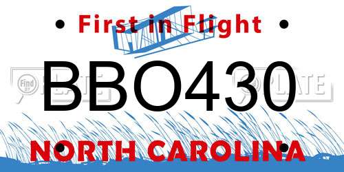 BBO430 North Carolina License Plate