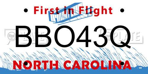 BBO43Q North Carolina License Plate