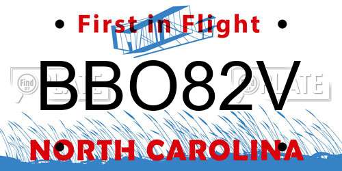 BBO82V North Carolina License Plate
