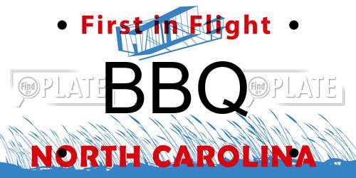 BBQ North Carolina License Plate