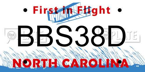 BBS38D North Carolina License Plate