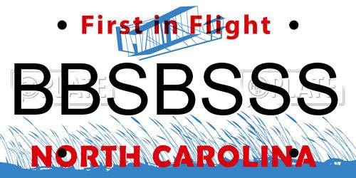 BBSBSSS North Carolina License Plate