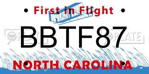 BBTF87 North Carolina License Plate