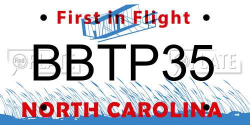 BBTP35 North Carolina License Plate