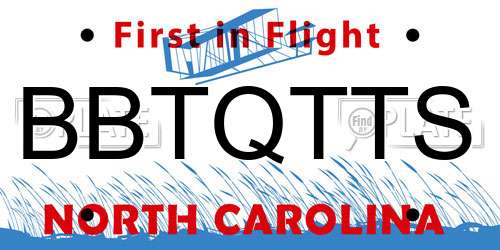BBTQTTS North Carolina License Plate