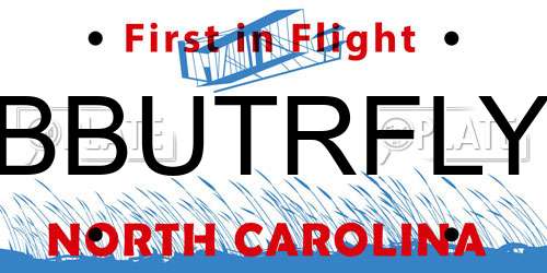 BBUTRFLY North Carolina License Plate