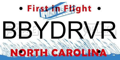 BBYDRVR North Carolina License Plate