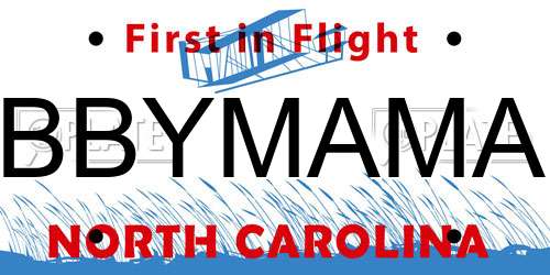BBYMAMA North Carolina License Plate